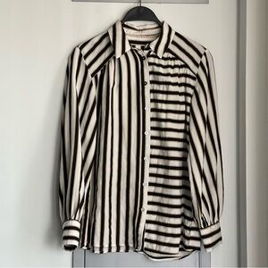 ANTHROPOLOGIE MAEVE Black and White Striped Shirt